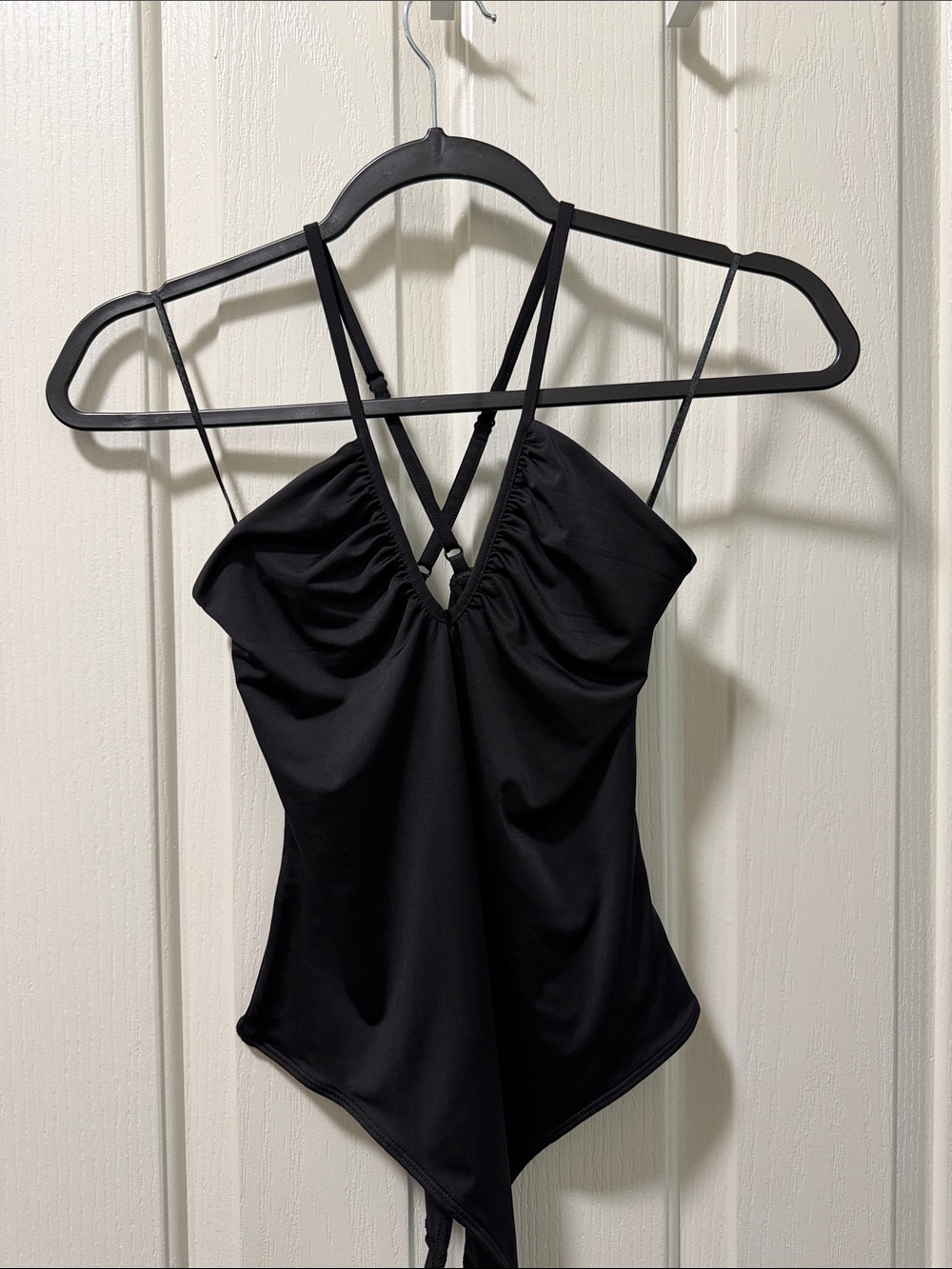 Black Strappy V-Neck Women’s bodysuit